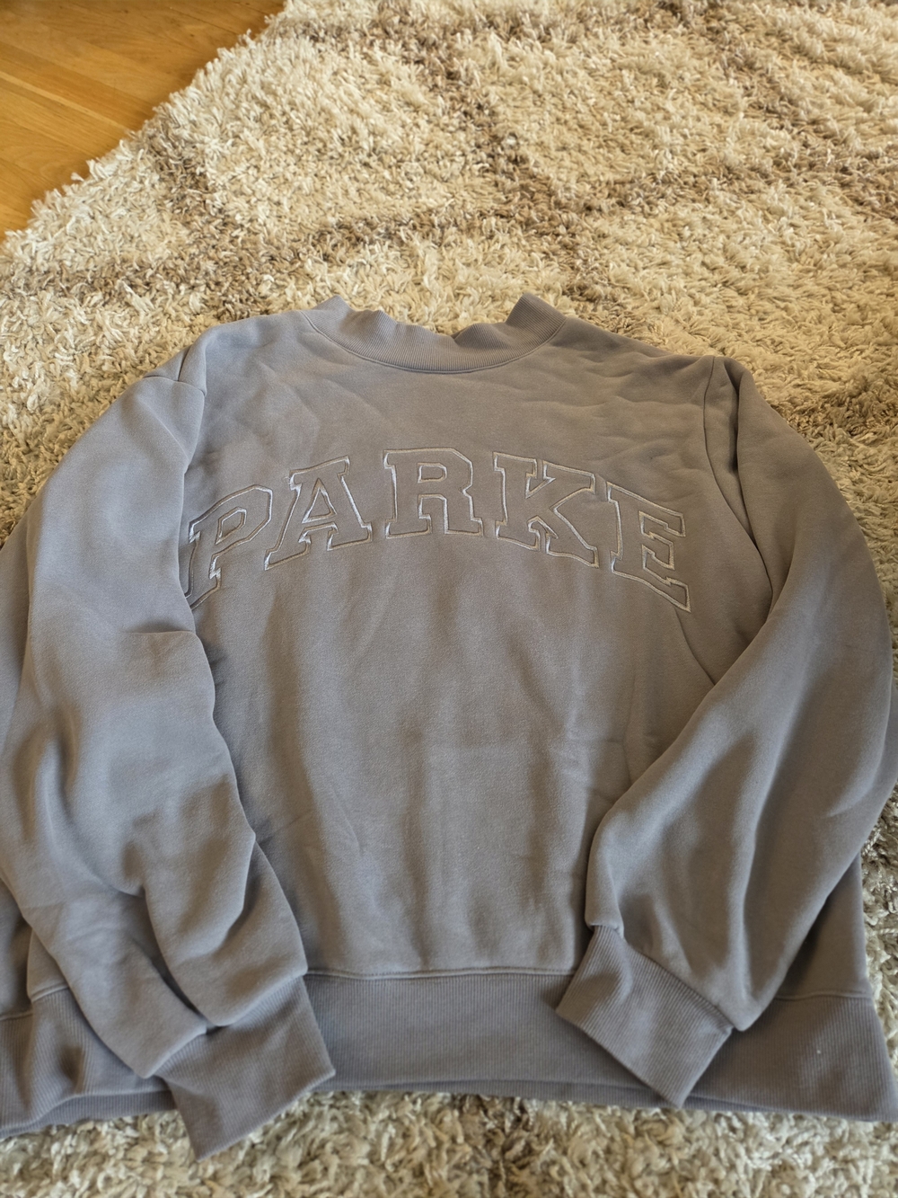 Parker Embroidered Crewneck Sweatshirt — Dusty Mauve